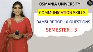 COMMUNICATION SKILLS  SEMESTER  3  TOP 10 QUESTIONS  OSMANIA UNIVERSITY  shivanipallela [upl. by Mij]