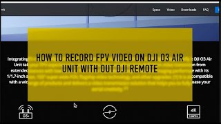 DJI O3 Air Unit Video Recording  How to record without a DJI Controller Map buttons  beta flight [upl. by Amri]