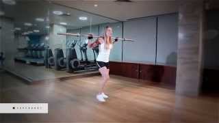 Barbell forward lunges for Woman Superbodycom [upl. by Eneliak504]