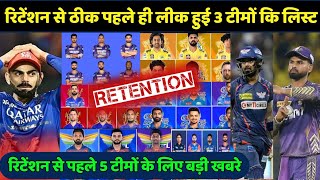 IPL 2025 Retention  Big news for 5 Teams  Retention List Leak [upl. by Min]