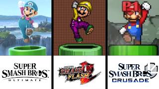 Pixelated Entrances  Smash Bros Ultimate vs SSF2 vs SSBC [upl. by Schulman256]