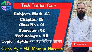 dydx এর জ্যামিতিক ব্যাখ্যা chapter08Part01Math022nd Semester All Technology [upl. by Aissilem]