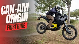 2025 CanAm Origin  FIRST RIDE on the New Electric Adventure Bike [upl. by Modestine]