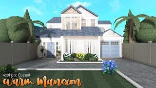 Bloxburg Aesthetic Coastal Warm Mansion FULL BUILD  Roblox [upl. by Isa]