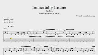 Pantera Immortally Insane  Tab GuitarBass [upl. by Nirre]