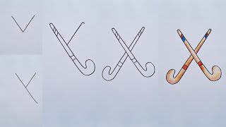 How to draw hockey  Hockey drawing [upl. by Eidde223]