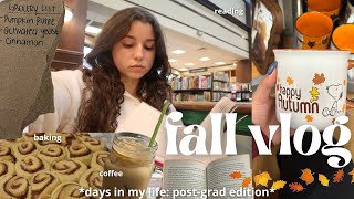 A fall study vlog 🤎🕯️🍂 Baking library bookshopping etc [upl. by Paulita]