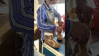 Handmade snow boots demoulding momentbootsSnowugg factory [upl. by Spragens]