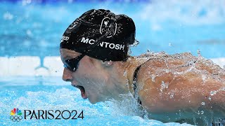 Summer McIntosh adds SECOND gold this Olympics with 200m butterfly  Paris Olympics  NBC Sports [upl. by Ecinhoj376]