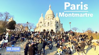 Paris France Walking in Montmartre  Fetes de la coquille Saint Jacques  4K HDR 60 fps [upl. by Ytiak980]