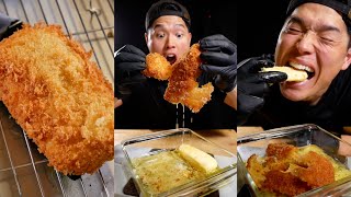 ASMR  Deep fried butter 🤯🤯 MUKBANG  COOKING [upl. by Chabot]