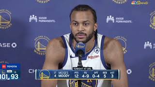 Moses Moody PostGame Interview  Golden State Warriors vs Orlando Magic [upl. by Wadesworth]