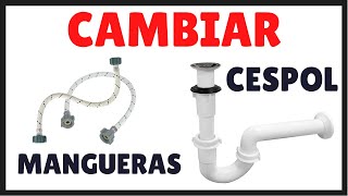 ✅ CAMBIAR CESPOL o DESAGUE y mangueras COFLEX de un Lavabo del Baño [upl. by Elleiand]