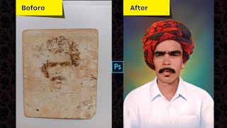 Very Old Photo Restoration in photoshop [upl. by Ylellan270]