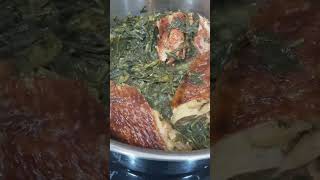 Collard Greens amp Smoked Turkey Wings shorts homecook collardgreens smokedturkey [upl. by Kentigera]