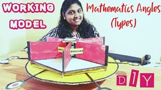 MATHEMATICAL ANGLES WORKING MODEL Maths Project Craft Work [upl. by Hew]