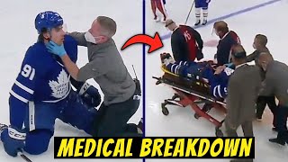 John Tavares Stretchered off After SCARY COLLISION in NHL Playoffs  Doctor Explains [upl. by Acilgna]