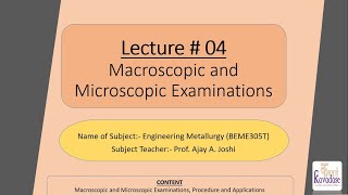 Lecture  04 Macroscopic and Microscopic Examinations [upl. by Berrie]