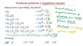 VREDNOST potence z NEGATIVNO osnovo [upl. by Finley]