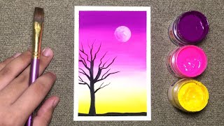 Easy and Simple Poster Color Painting for Beginners  Stepbystep Tutorial [upl. by Kirbee691]