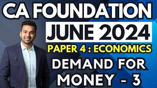 Demand for Money  3  Money Market  Ch 8 Unit 1  CA Foundation Economics June 24  CA Parag Gupta [upl. by Anivas640]