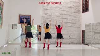 Lamento Bachata Line Dance demo amp count [upl. by Placidia389]