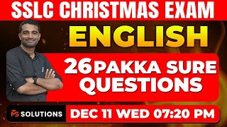 SSLC ENGLSIH CHRISTMAS EXAM  26 PAKKA SURE QUESTIONS  MS SOLUTIONS [upl. by Rebak341]