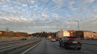 Early Morning Car Drive from Nykvarn to Årsta  Stockholm Sweden [upl. by Picardi]