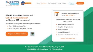 File IRS Form 8868 Online and Get A 6Month Extension [upl. by Ecirtak121]