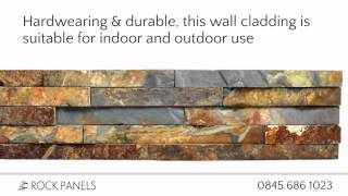 Rustic Copper Slate Split Face Tiles  Rock Panels  Slate Stacked Stone  Split Face Wall Cladding [upl. by Imrots]