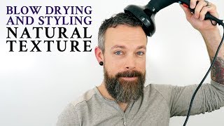 How to blow dry hair with a diffuser  Mens curly hair tutorial [upl. by Anirehtac647]