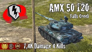 AMX 50 120  74K Damage 4 Kills  WoT Blitz Replays [upl. by Melliw]