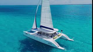 70ft Contoy Catamaran Walkthrough  Private Catamara Rental for 110 Guests in Cancun [upl. by Slifka]