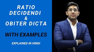 RATIO DECIDENDI AND OBITER DICTA MEANING IN HINDI I DIFFERENCE I WITH EXAMPLES I LEGAL LIFE [upl. by Vick]