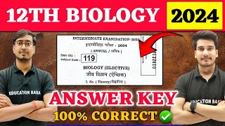 12th Biology Answer Key 2024  Biology Class 12 Objective Answer Solution 2024  Education Baba [upl. by Ormond308]