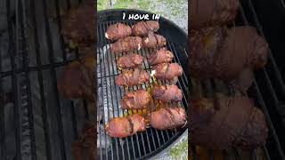 Weber Kettle Smoked Armadillo Eggs W Benton’s Bacon and Wampler’s Sausage [upl. by Kcam973]