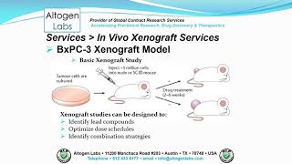 Altogen Labs BxPC3 Xenograft Service Pancreatic Cancer [upl. by Htebasyle]