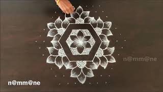 Chukki Rangoli Design  Kolam with 137interlaced dots [upl. by Zachariah]