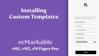 Installing Custom Templates  reMarkable Paper Pro [upl. by Yerot]