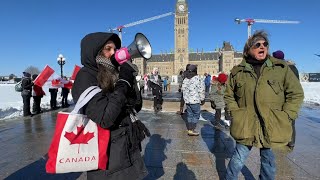 Antimandate protesters marched to Parliament Hill one week after removal of quotFreedom Convoyquot [upl. by Luapleahcim828]