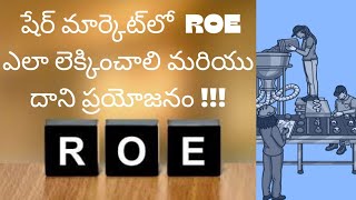 ROE explained in Telugu  ROE తెలుగు స్టాక్ మార్కెట్‌లో వివరించబడింది [upl. by Nayllij19]