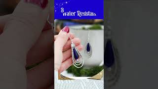 Book Page Tear Drop Earrings with Blue Accent [upl. by Georgi]