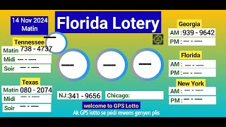 🔴 Resultat Florida matin en direct 14 Novembre 2024 bouldifeloto345 gpslotto stjeanboul [upl. by Otilegna]