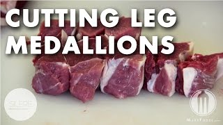 Lamb Butchery  Cutting Leg Medallions Video [upl. by Steel]