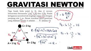 RESULTAN GAYA GRAVITASI NEWTON SEGITIGA  FISIKA SMA KELAS 10 [upl. by Spike352]