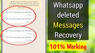 Whatsapp Deleted Messages Recovery  How to See Deleted Messages on Whatsapp [upl. by Truda]