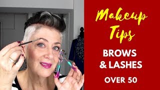 MY EYEBROW AND EYELASH MAKEUP ROUTINE OVER 50 [upl. by Nehepts531]