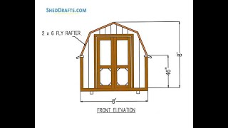 8x8 Gambrel Roof Shed Plans Blueprints [upl. by Jeffers690]