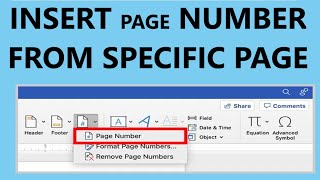 Page Numbers Starting at a Specific Page in Word 2021 [upl. by Ylrebma653]