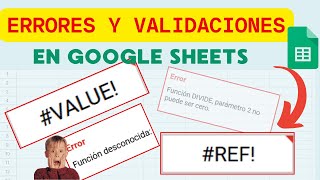 Error REF DIV0 NA en Google Sheets ¡Cómo entenderlo y Validarlos [upl. by Namsu]